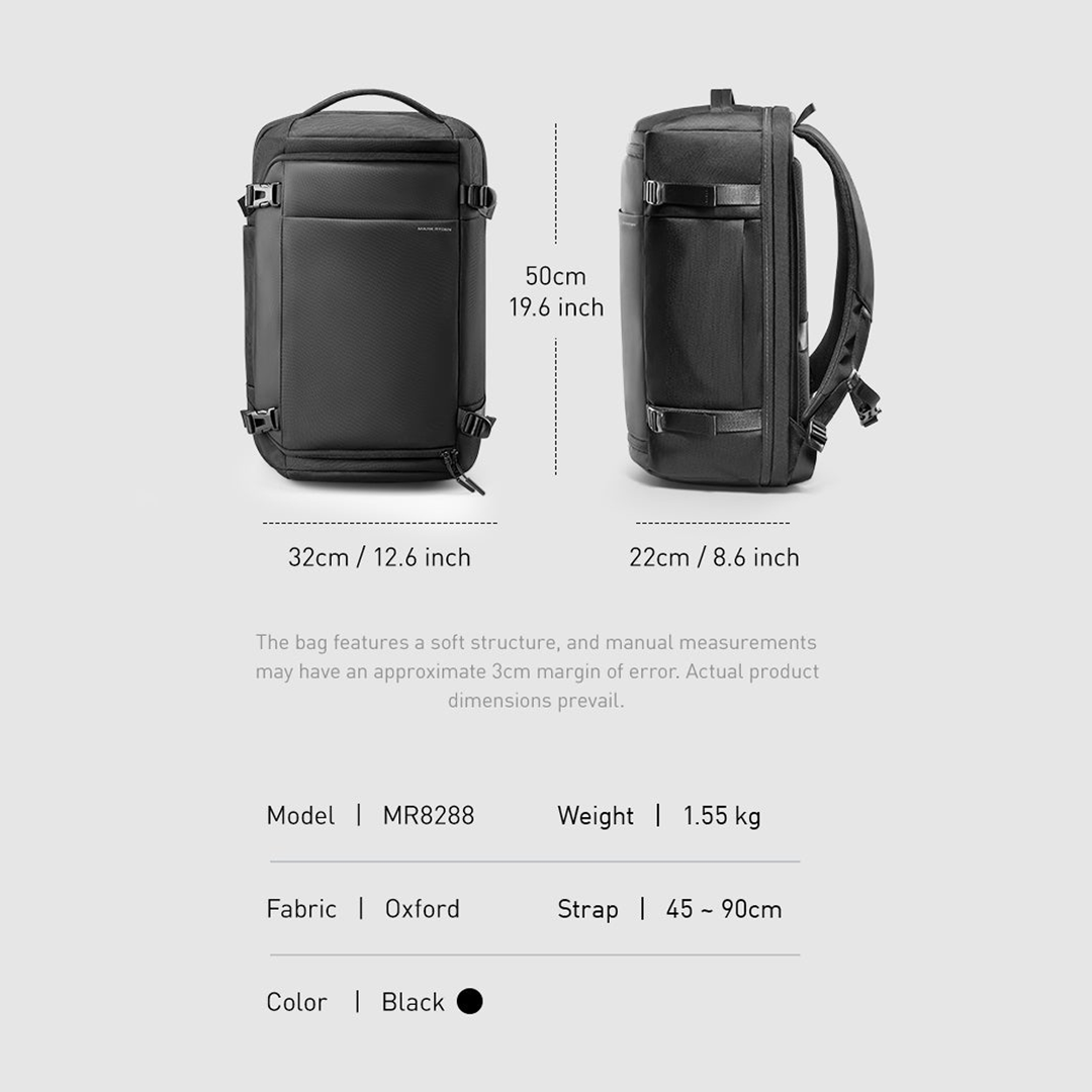 Mark Ryden MR8288 Backpack Bag - Tas Ransel Laptop 17.3" - BLACK