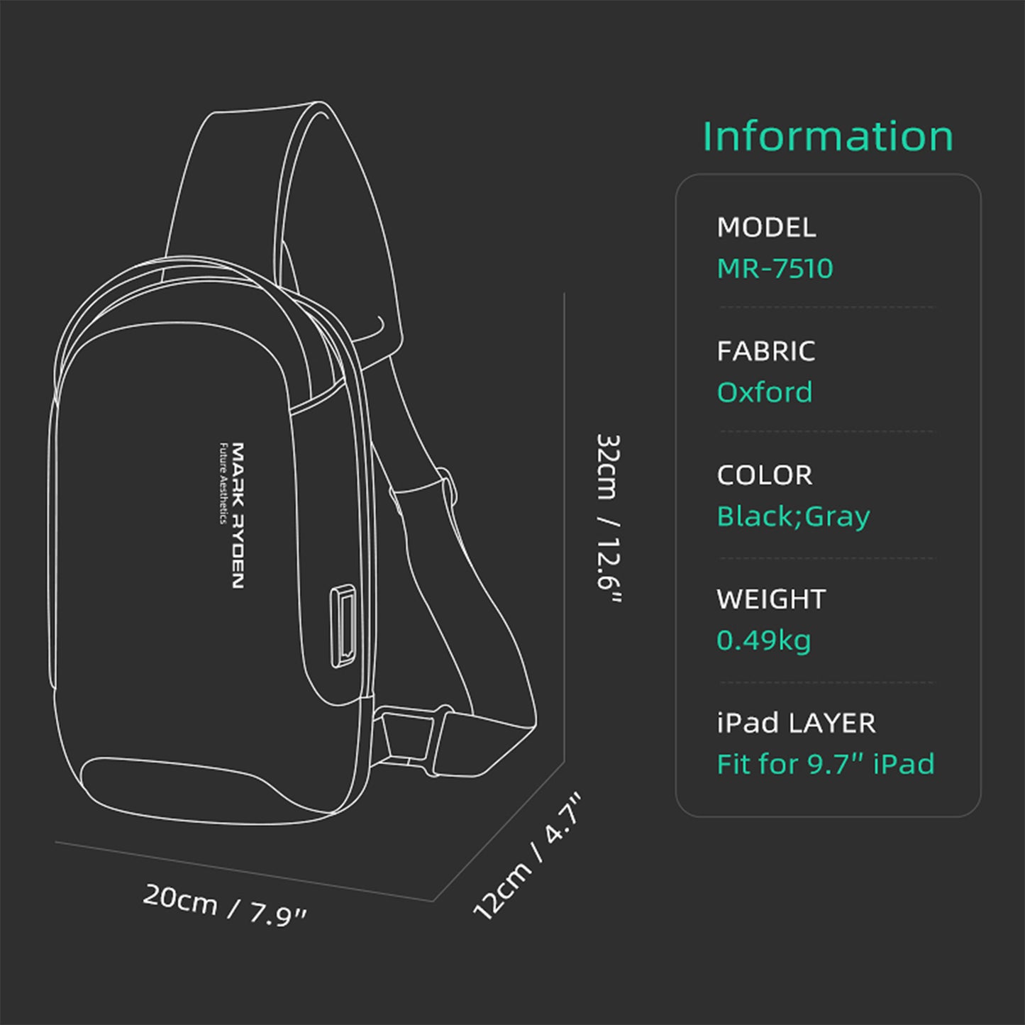 MARK RYDEN MR7510 Crossbody Shoulder Bag