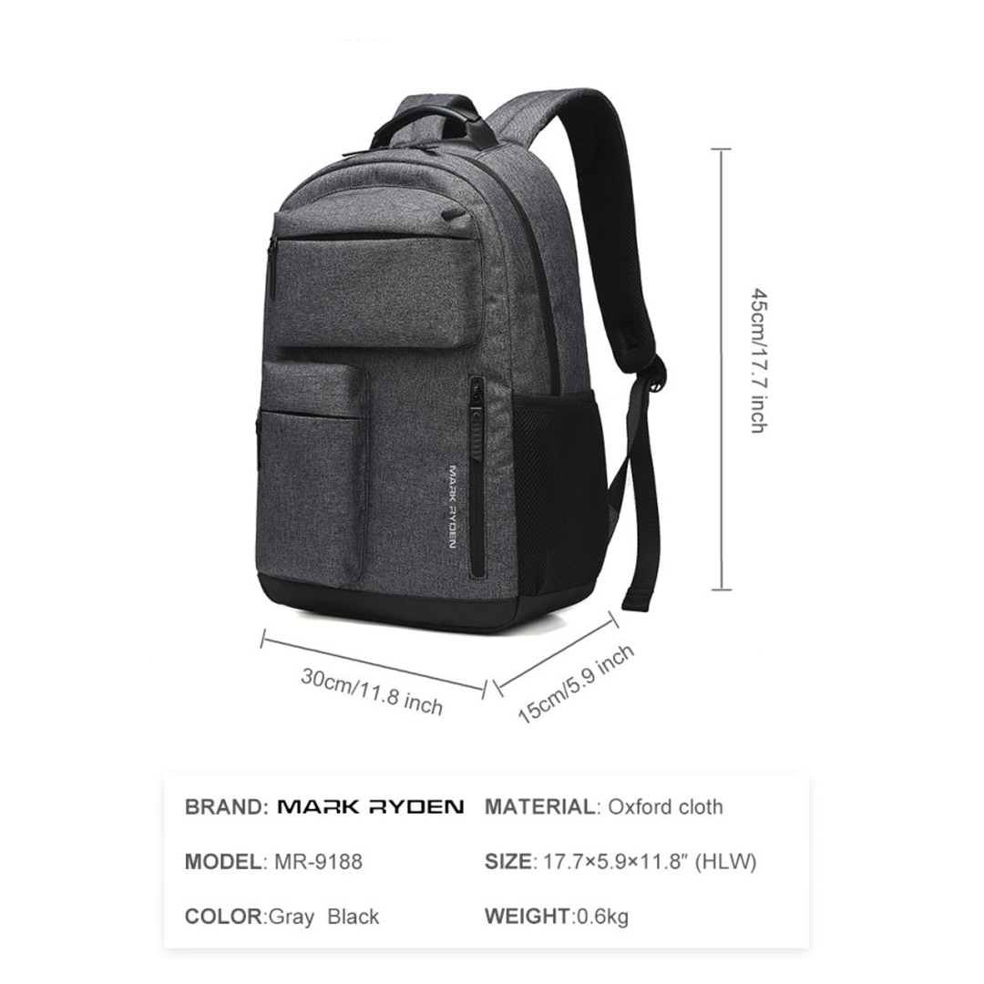 MARK RYDEN MR9188 Backpack Bag - Tas Ransel Laptop 15.6"