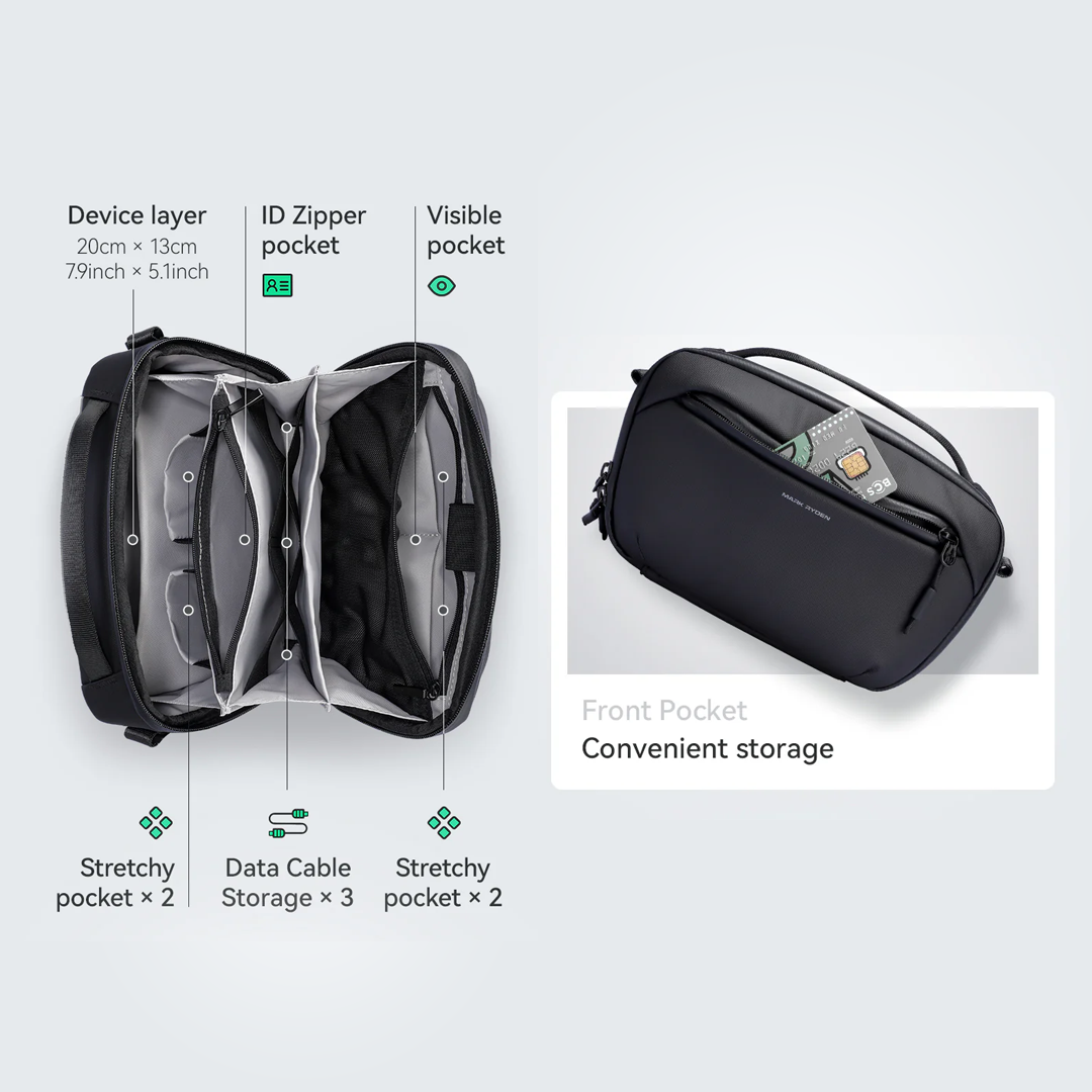 Mark Ryden MR165 Multifunctional Crossbody Bag - Tas Selempang - Black