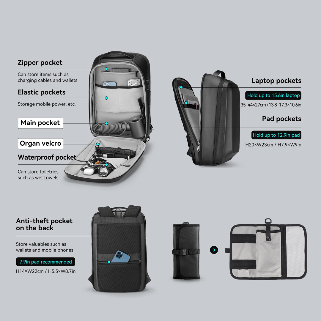 MARK RYDEN MR2958KR Backpack Bag USB Laptop 15.6"
