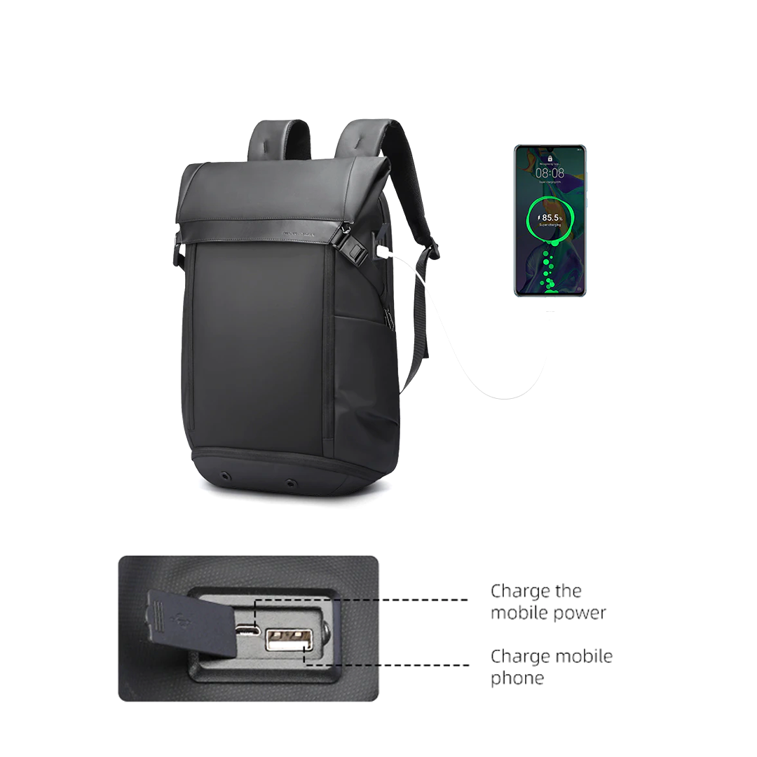 MARK RYDEN MR2966 Backpack Bag USB Laptop 15.6" - BLACK