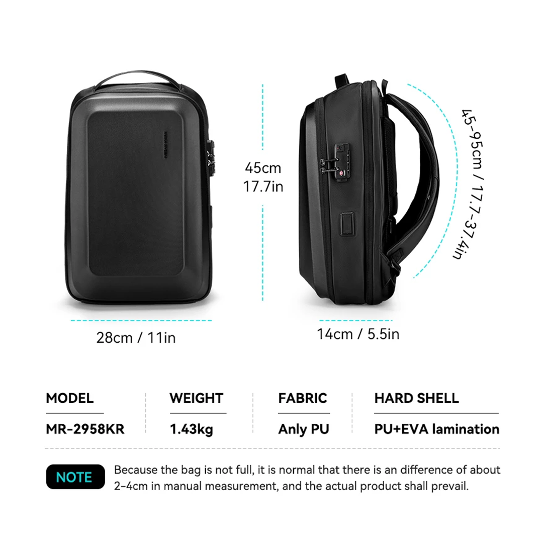 MARK RYDEN MR2958KR Backpack Bag USB Laptop 15.6"