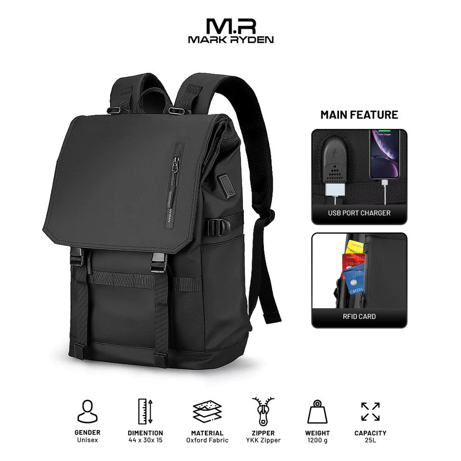 MARK RYDEN MR5748SJ Backpack Bag USB - Tas Ransel Laptop 15.6"
