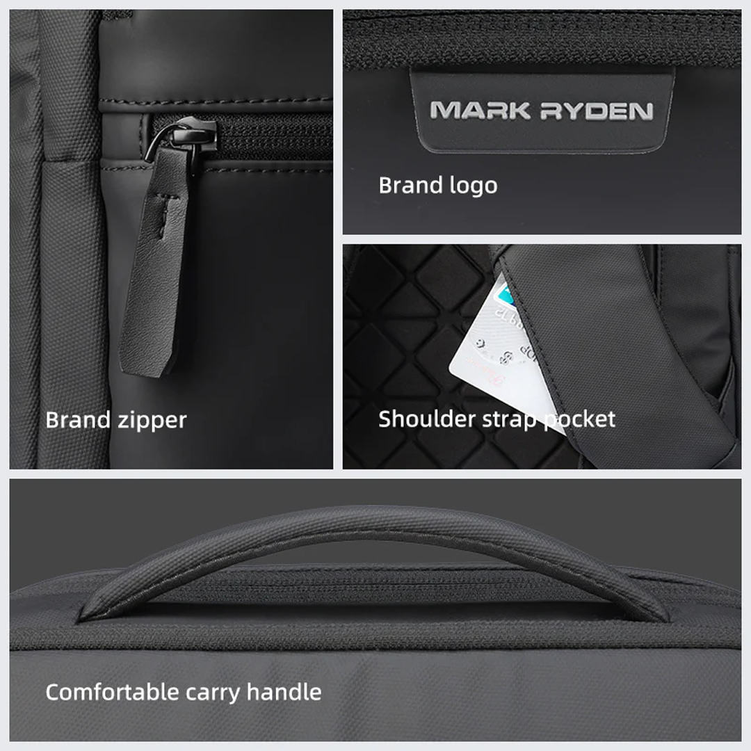 Mark Ryden MR6033 Backpack Bag - Tas Ransel Laptop 15.6" - BLACK