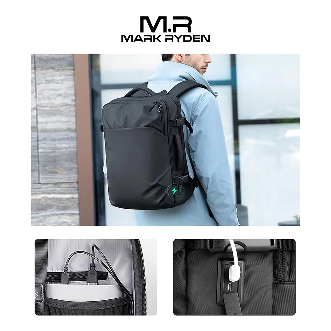 Mark Ryden MR9711 Backpack Bag USB Laptop 17" - BLACK