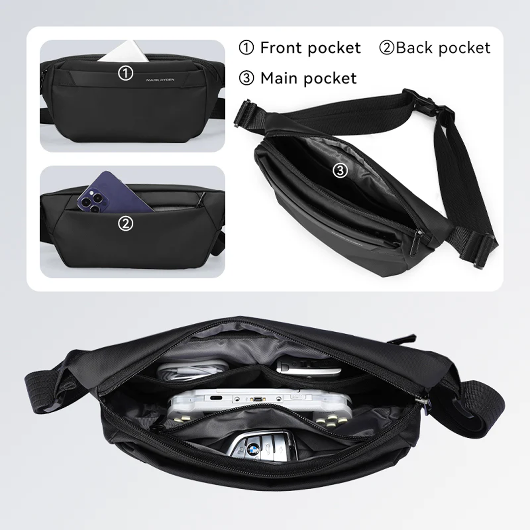 Mark Ryden MR490 Crossbody Bag - Tas Selempang Sling - BLACK