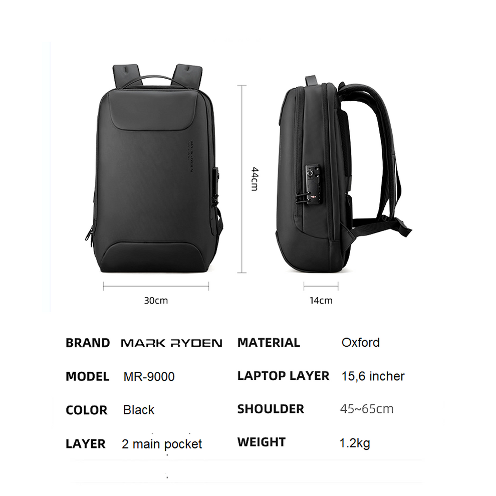 MARK RYDEN MR9000 Backpack Bag Laptop 15.6