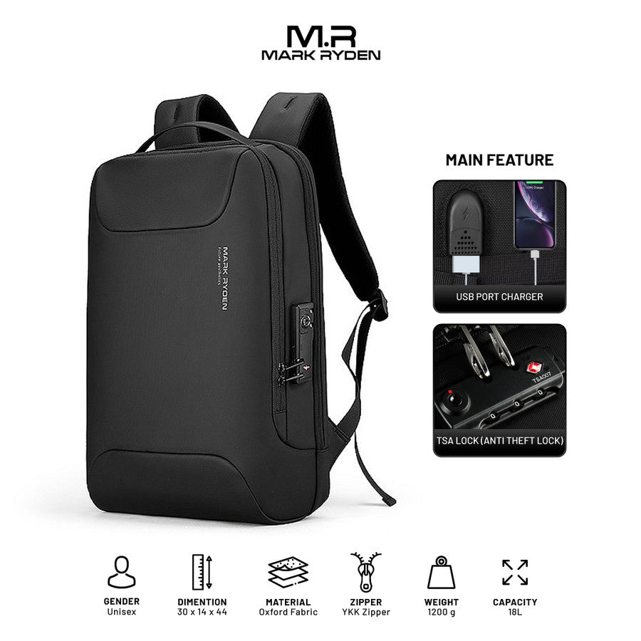 MARK RYDEN MR9000 Backpack Bag Laptop 15.6"